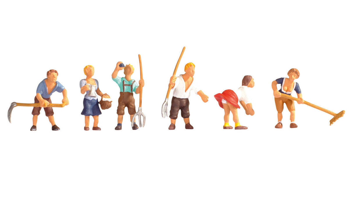 Noch 15618 HO Scale Mountain Farmers Figure Set, 6 Figures