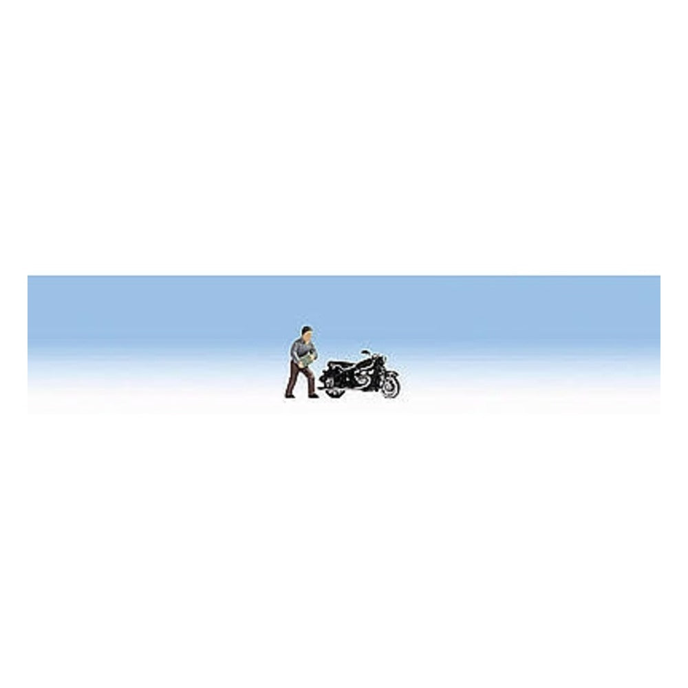 Noch 15917 HO Scale BMW R60 Motorcycle w/ Driver -- Black
