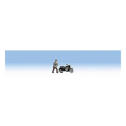 Noch 15917 HO Scale BMW R60 Motorcycle w/ Driver -- Black