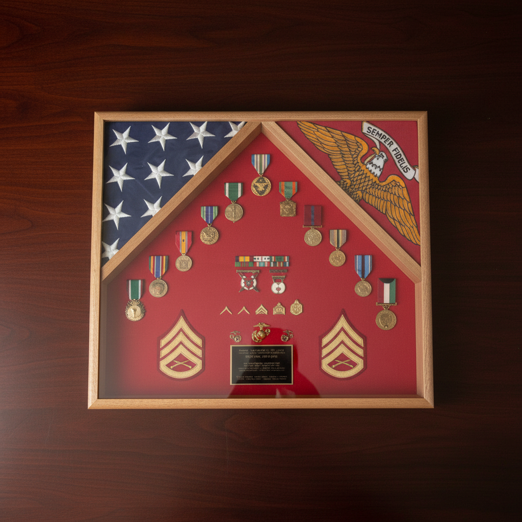 2 Flag Military Shadow Box - 3'x5' flag