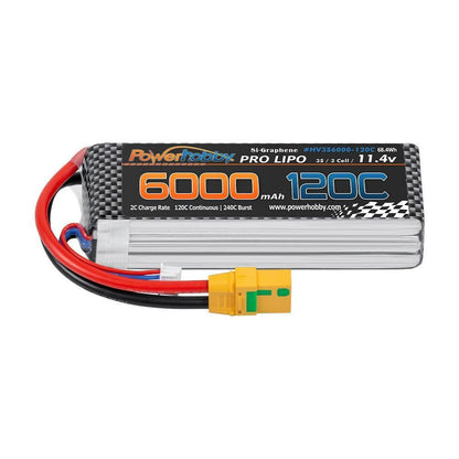 Powerhobby 3s 11.4V 6000mah 120c Graphne + HV Lipo Battery w XT90 Plug