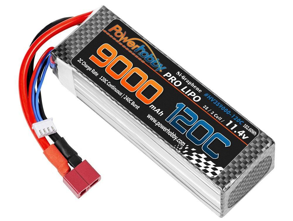 Powerhobby 3S 11.4V 9000mah 120C GRAPHENE + HV Lipo Battery w Deans Plug