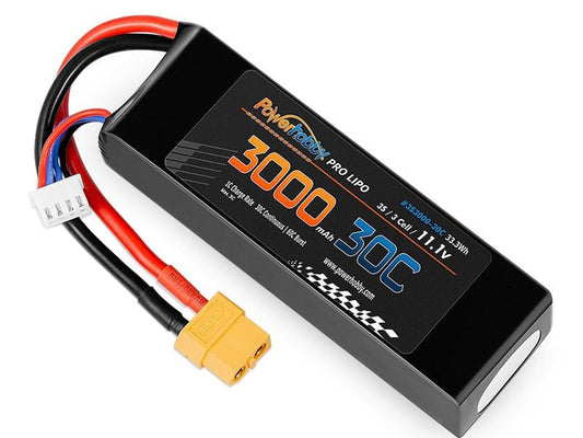 Powerhobby 3S 11.1V 3000mAh 30C Lipo Battery Pack w XT60 Connector
