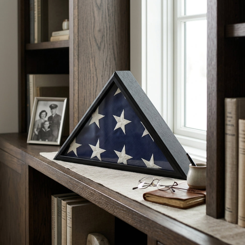 Pre Folded American Flag, American Flag Comes Folded - Fit 3'x5' American Flag. or Fit 5'x9.5' American Flag.