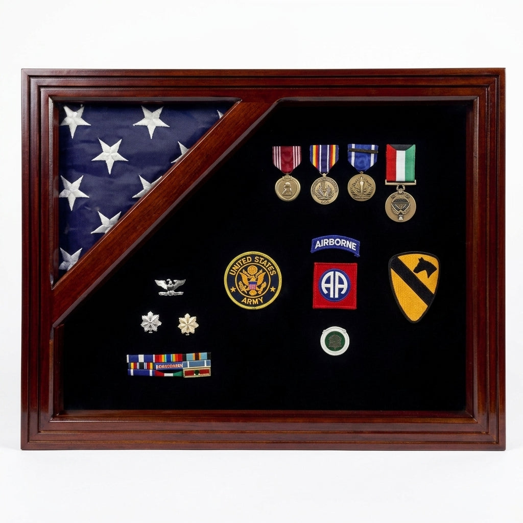 Colonial Classic Shadow Box & Flag Case - Mahogany