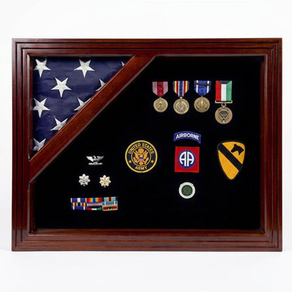 Colonial Classic Shadow Box & Flag Case - Mahogany