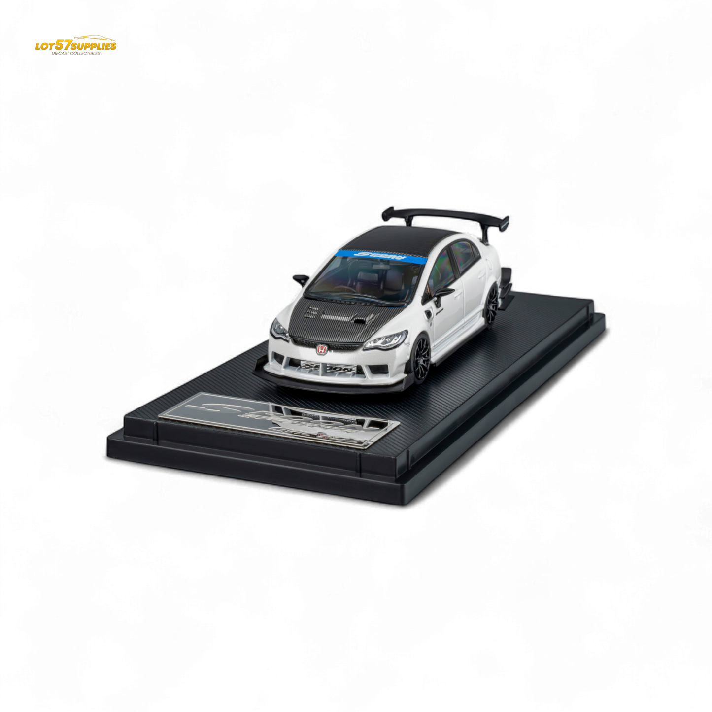 Microturbo Honda Civic Type R FD2 Spoon Sports - Metallic White 1:64