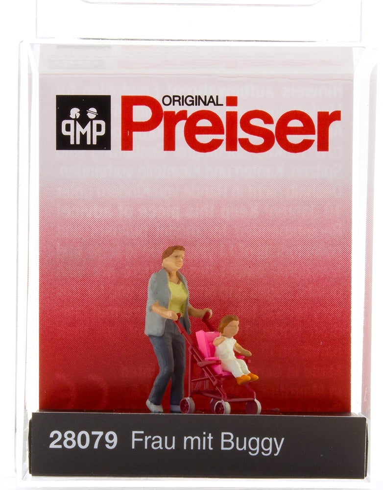 Preiser 28079 HO Scale Woman with Baby Stroller Figure