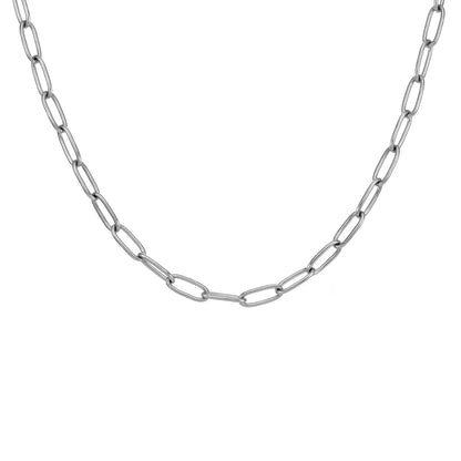 C400W B.Tiff 2 Clasps Oval Paperclip Link Chain Necklace by B.Tiff New York