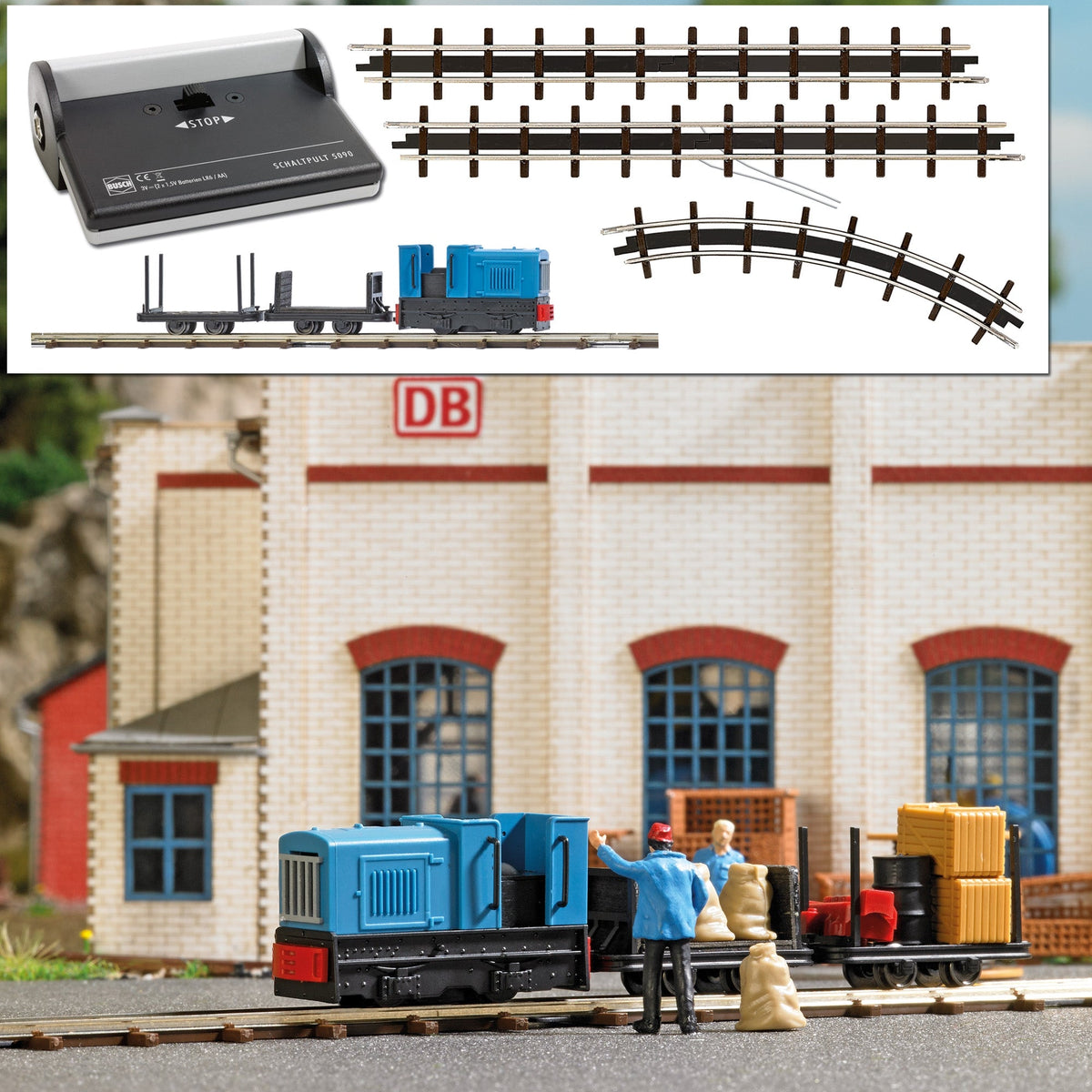 Busch 12013 HO Scale Feldbahn Transport Diesel Starter Set