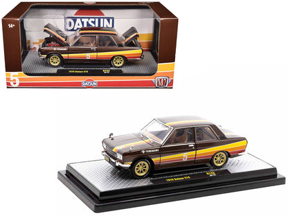 1970 Datsun 510 #5 Brown Metallic with Stripes Limited Edition to 4250 pieces Worldwide 1/24 Diecast Model Car by M2 Machines  free shipping USA