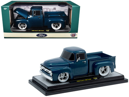 1956 Ford F-100 Pickup Truck Blue Metallic Limited Edition to 6650 pieces Worldwide 1/24 Diecast Model Car by M2 Machines  free shipping USA