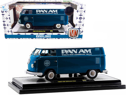1960 Volkswagen Delivery Van "Pan Am" Turquoise with White Top Limited Edition to 7000 pieces Worldwide 1/24 Diecast Model by M2 Machines  free shipping USA