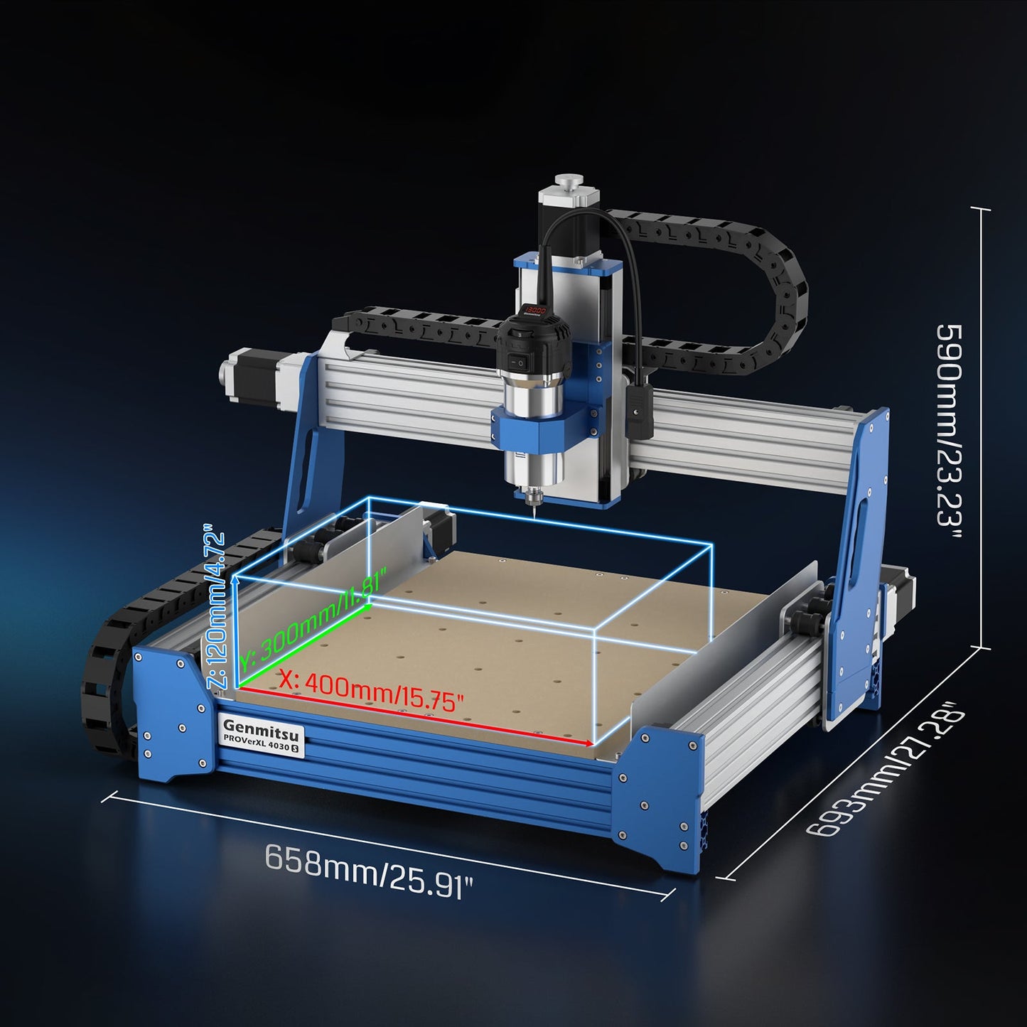 PROVerXL 4030S Desktop CNC Router Machine with Vectric Software, 32 Bit MCU, 710W Spindle