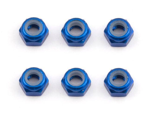 Team Associated 31550 M3 Locknut Blue Aluminum (6) SC8 RC8 / B RC8.2e TC6 SC10GT