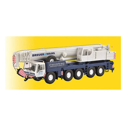 Kibri 13060 HO Scale Liebherr Telescoping Moble Crane - Kit -- Breuer & Wasel (white, blue, German Lettering)