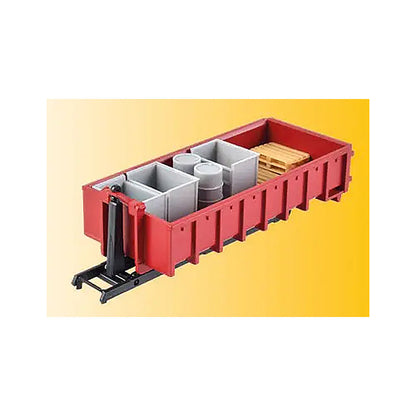 Kibri 15709 HO Scale Roll-Off Skip Container w/Load - Kit -- Red