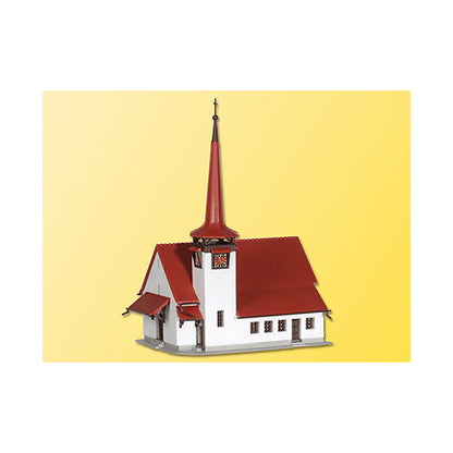 Kibri 36815 Z Scale Church with Red Roof -- 3 x 2-3/8 x 3-1/2"  7.5 x 6 x 9cm