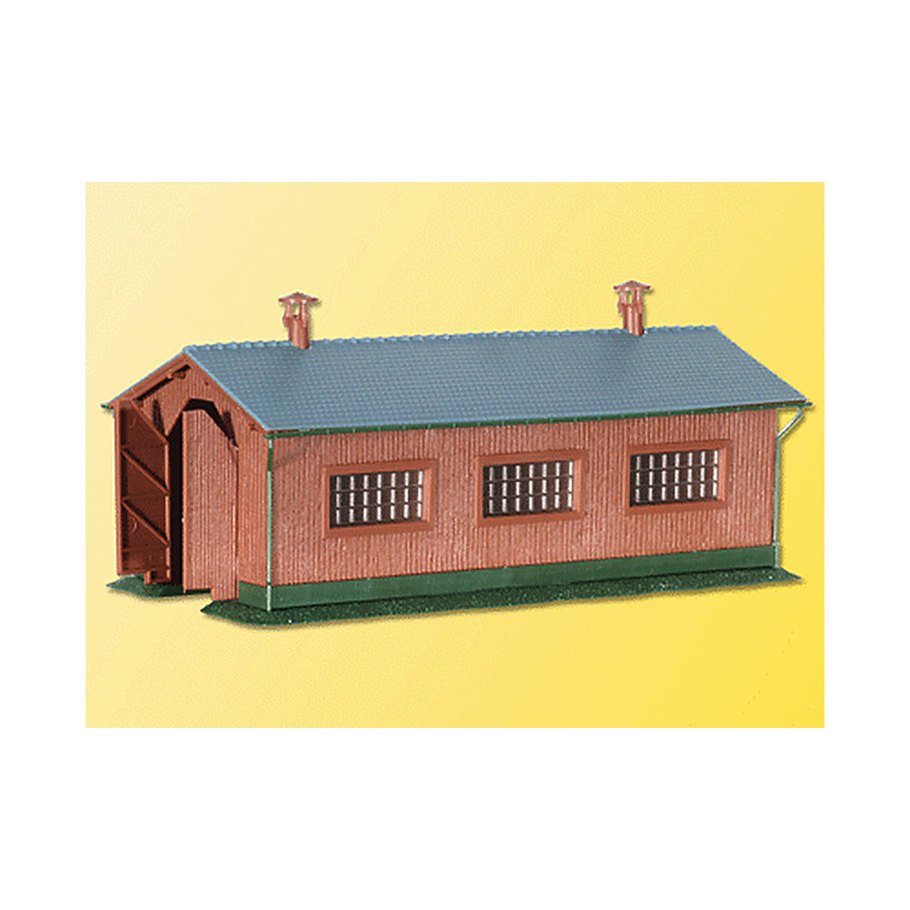 Kibri 37802 N Scale Single-Track Loco Shed - Kit -- 5-5/8 x 2-3/8 x 2-3/8"  14 x 6 x 6cm