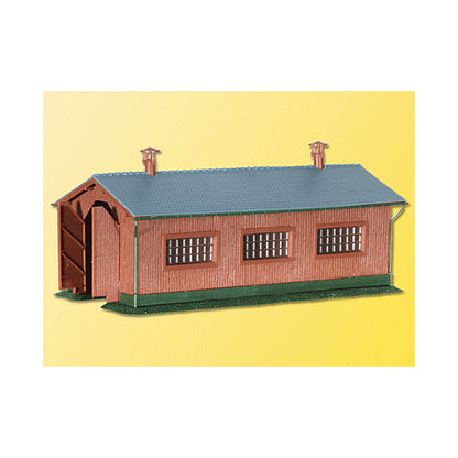 Kibri 37802 N Scale Single-Track Loco Shed - Kit -- 5-5/8 x 2-3/8 x 2-3/8"  14 x 6 x 6cm