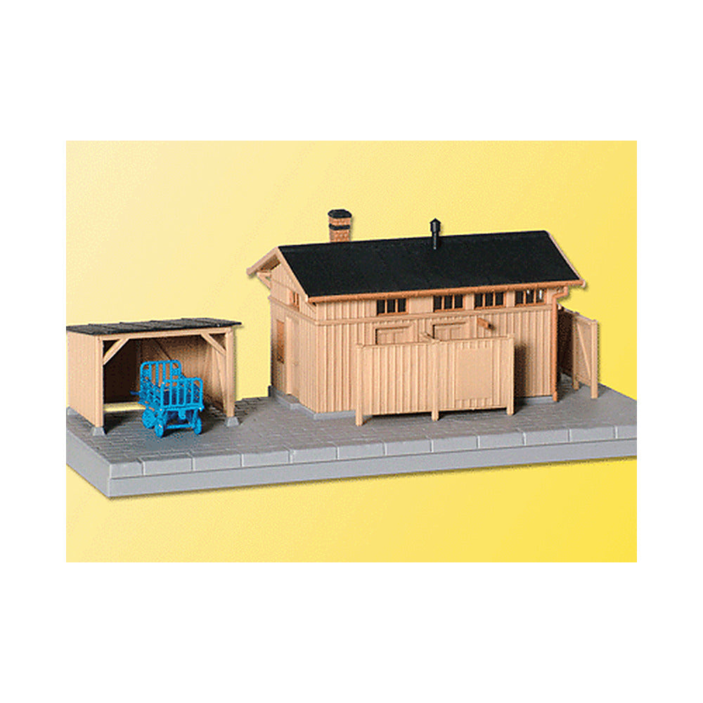 Kibri 39349 HO Scale Lineside Building w/Hut -- 18 x 6.5 x 8cm