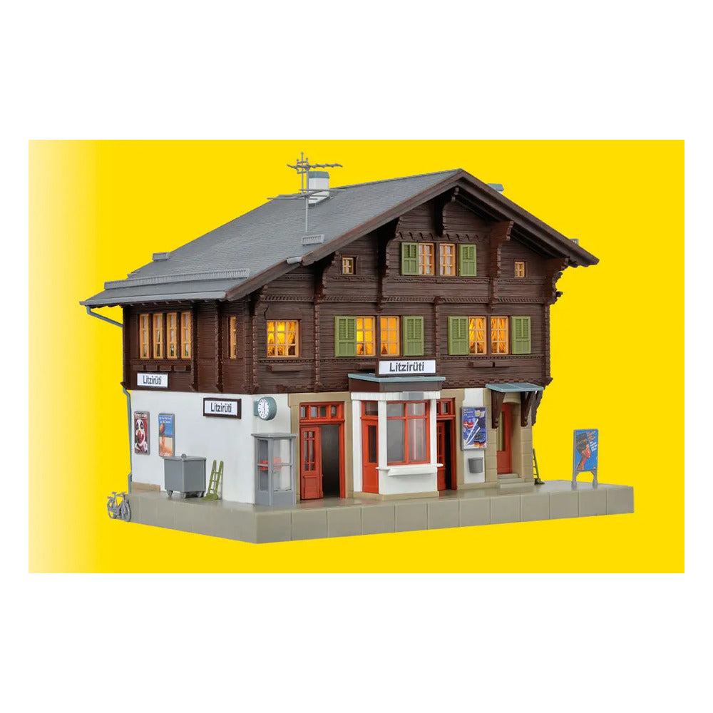 Kibri 39497 HO Scale Litziruti Station w/Lights -- Kit