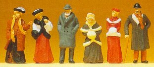 Preiser 12197 HO Scale 1900s Figures Passers-By Wearing Winter Clothes