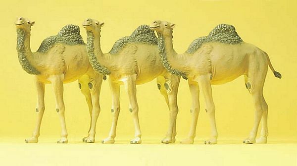 Preiser 20397 HO Scale Animals Camels (Dromedary, 1 Hump) pkg(3)