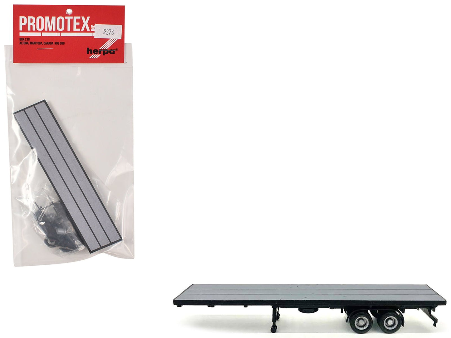 40ft Flatbed Trailer Gray Top 1/87 (HO) Plastic Model by Promotex  free shipping USA