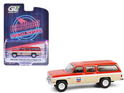 1988 GMC Suburban Sierra Classic C10 "Chevron" Orange and Beige with White Stripes "Chevron Special Edition" Series 1 1/64 Diecast Model Car by Greenlight  free shipping USA