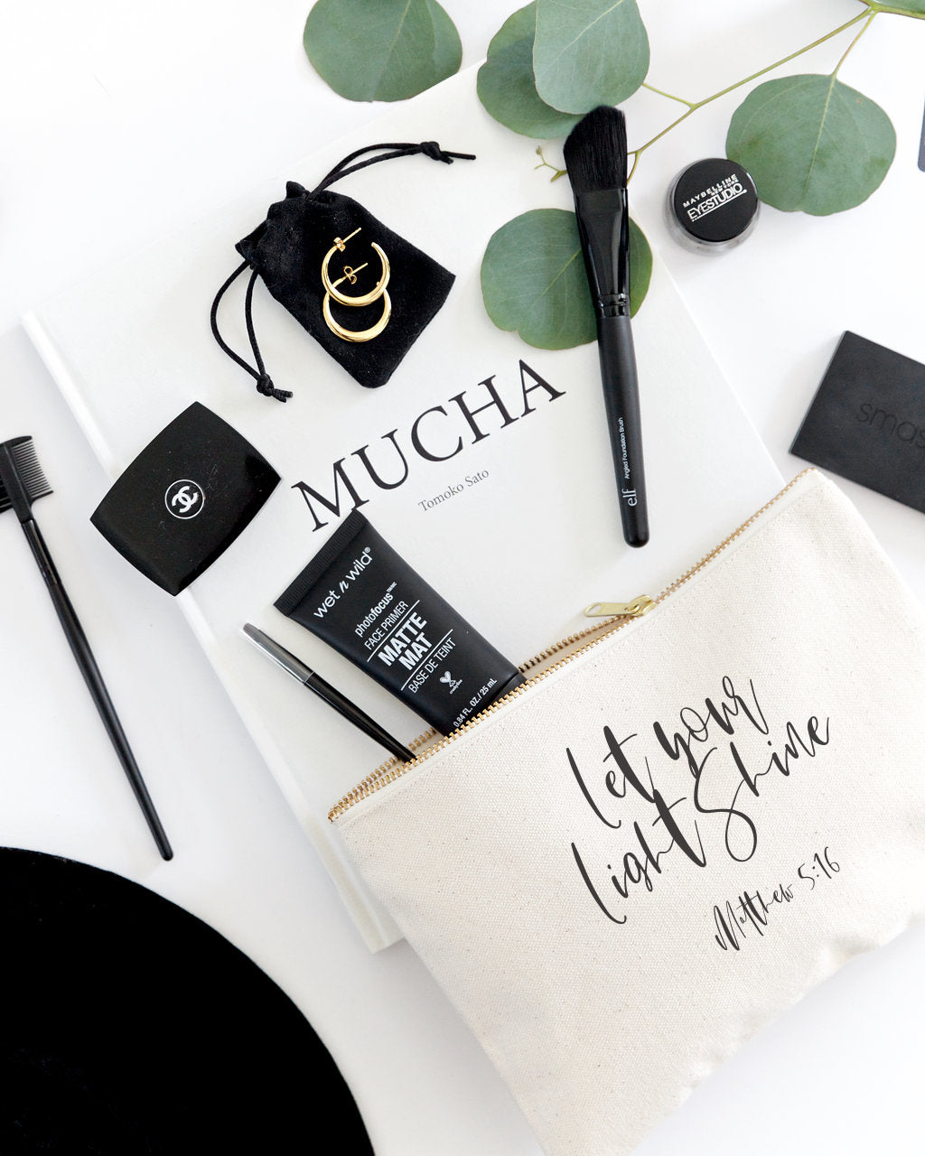 Let Your Light Shine, Matthew 5:16 Cotton Canvas Cosmetic Bag by The Cotton & Canvas Co.