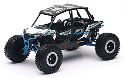 Polaris RZR XP 4 Turbo EPS Sport UTV White with Graphics and Black Top "Xtreme Off-Road" Series 1/18 Diecast Model by New Ray