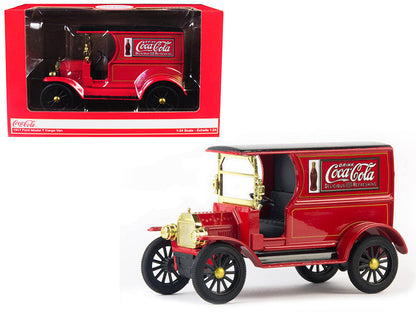 1917 Ford Model T Cargo Van "Coca-Cola" Red with Black Top 1/24 Diecast Model Car by Motorcity Classics  free shipping USA