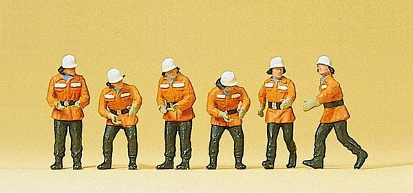 Preiser 10242 HO Scale Firemen In Action pkg(6)