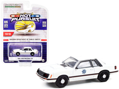 1982 Ford Mustang SSP White "Arizona Department of Public Safety" "Hot Pursuit" Series 39 1/64 Diecast Model Car by Greenlight  free shipping USA