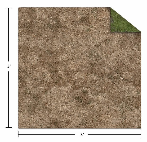 Monster Scenery: 3x3 Game Mat - Broken Grassland/Desert Scrubland