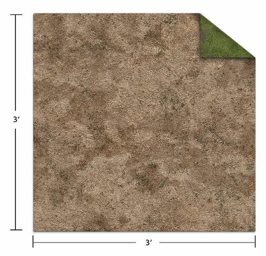 Monster Scenery: 3x3 Game Mat - Broken Grassland/Desert Scrubland