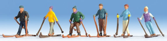 Noch 15828 HO Scale Skiers Figure Set #1, 6 Pieces