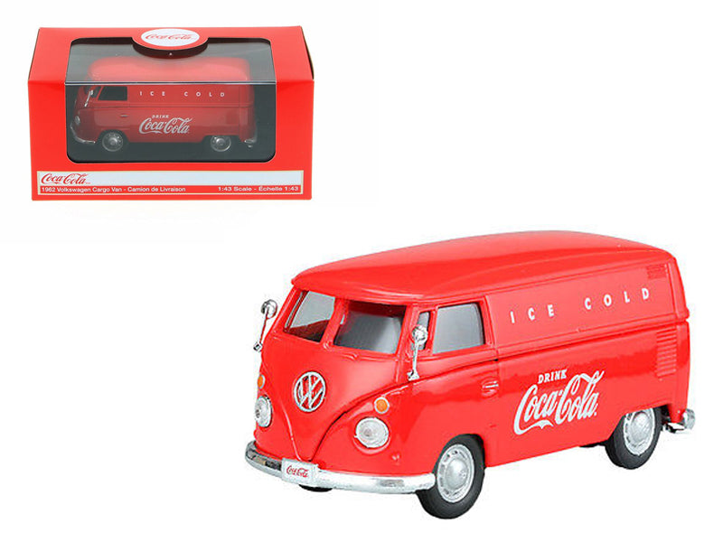 1962 Volkswagen Coca Cola Cargo Van Red 1/43 Diecast Model by Motorcity Classics  free shipping USA