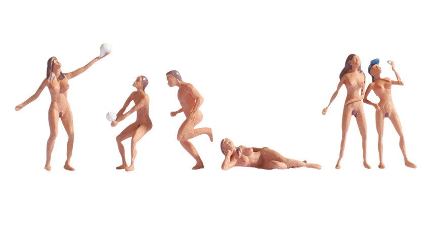 Noch 15844 HO Scale Nudists Figure Set #2, 6 Figures