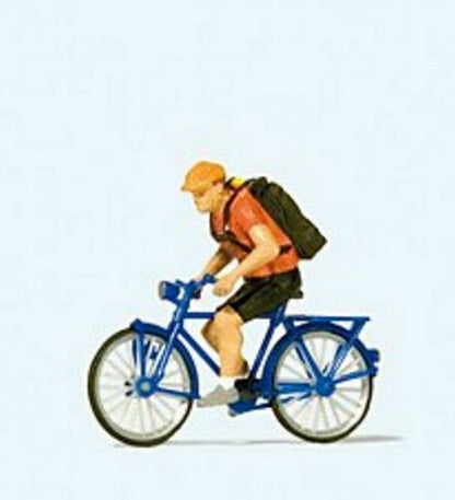 Preiser 28175 HO Scale Bicycle Courier With Bicycle