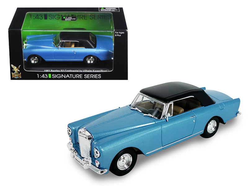 1961 Bentley Continental S2 Park Ward Blue 1/43 Diecast Model Car by Road Signature  free shipping USA