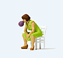 Preiser 28168 HO Scale Sitting Girl Blowing Bubble Gum