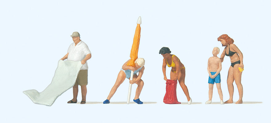 Preiser 10694 HO Scale Ready for Sunbathing Figure Set pkg(5)