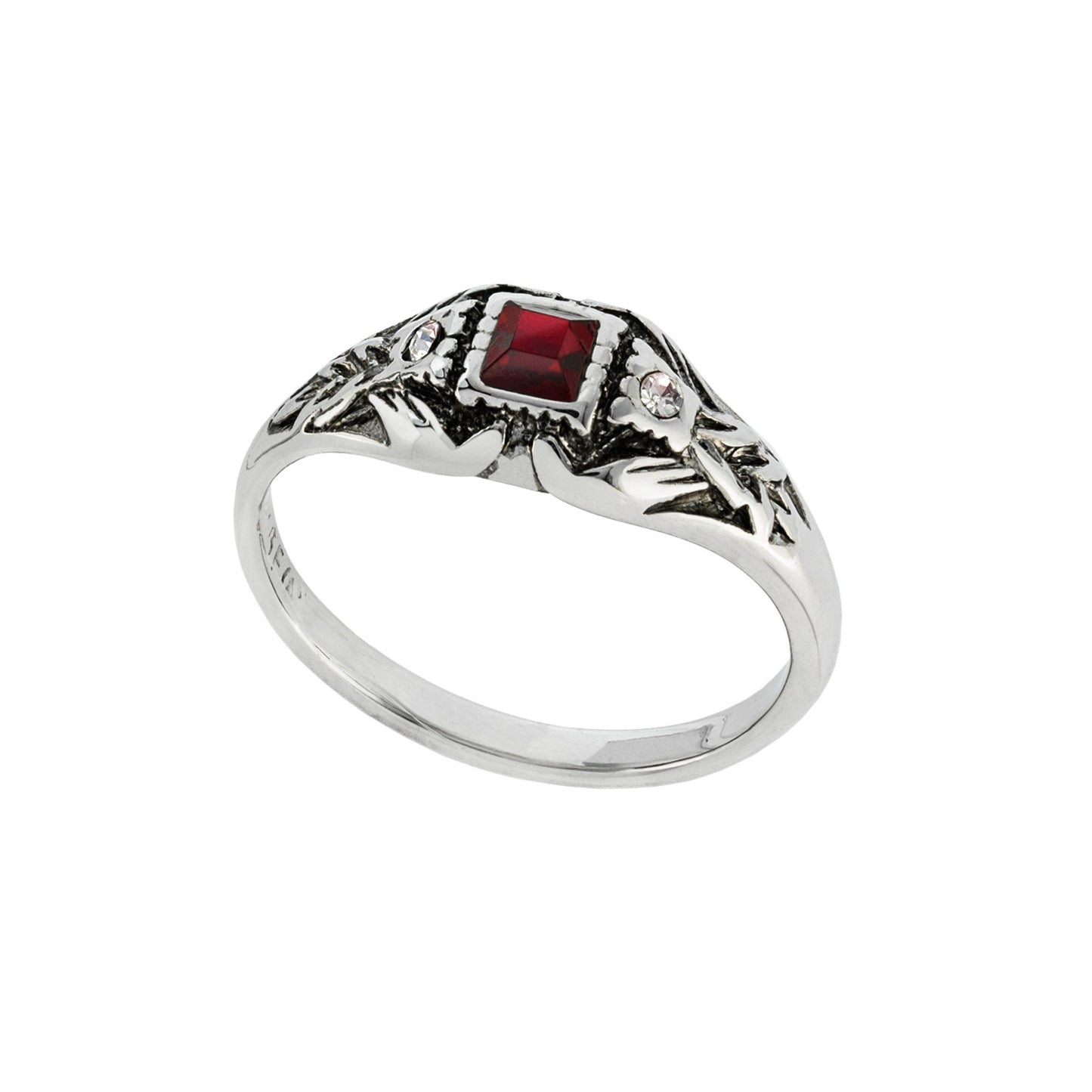 Vintage 1980's Ring Austrian Crystal 18k Antique YellwoWhite Gold Electroplated Made in the USA by PVD Vintage Jewelry