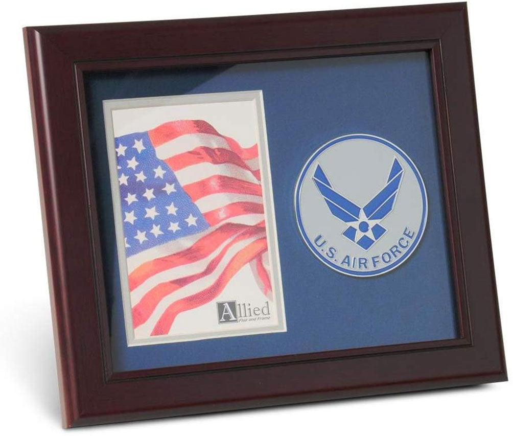Aim High Air Force Medallion 4 by 6 inch Portrait Picture Frame.