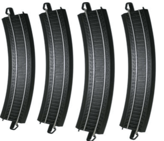 Bachmann 44480 HO Scale E-Z Train Track Black 18" Radius Curved 6 pcs