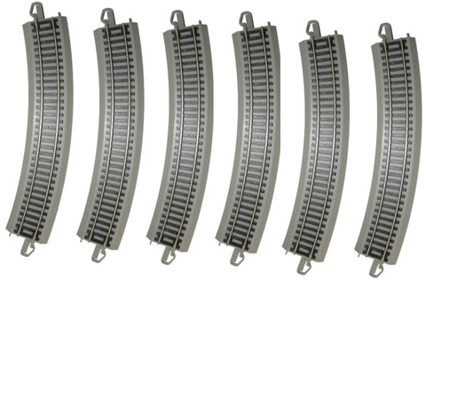 Bachmann 44580 HO Scale E-Z Train Track Silver/Gray 18" Radius Curved 12 pcs