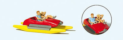 Preiser 10684 HO Scale Pedal Boat w/Couple Red, Yellow