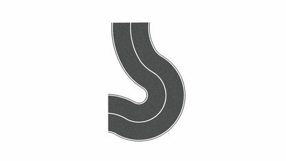 Noch 60701 HO Federal Highway Curve, Asphalt, Pack of 2